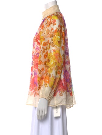 Zimmermann Linen Floral Print Blouse