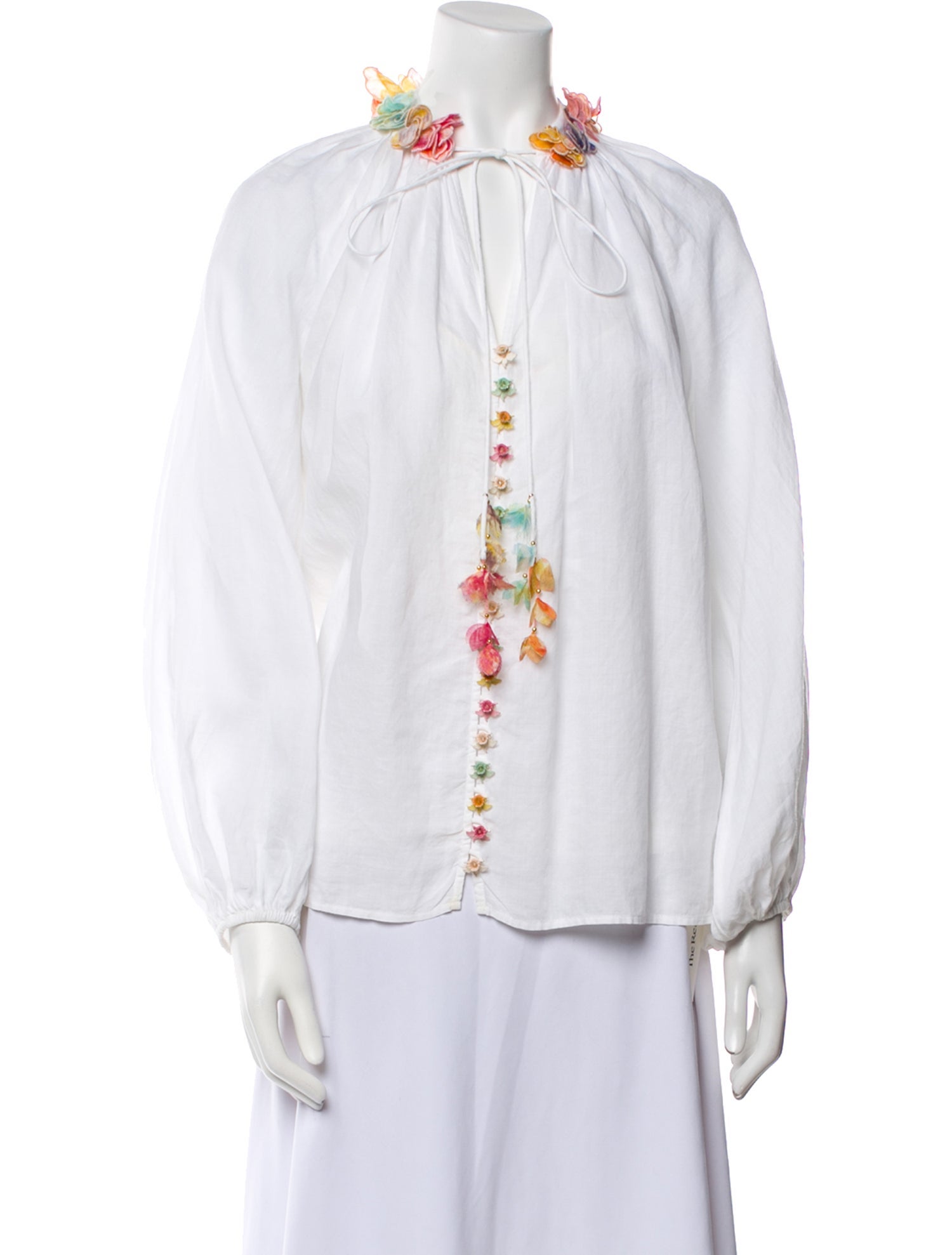 Zimmermann Mock Neck Long Sleeve Blouse