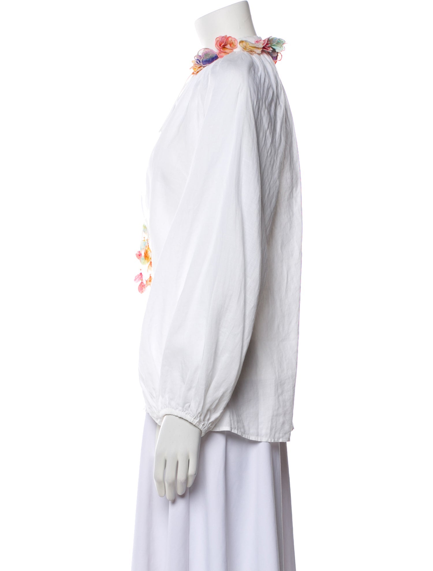 Zimmermann Mock Neck Long Sleeve Blouse