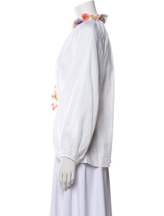Zimmermann Mock Neck Long Sleeve Blouse