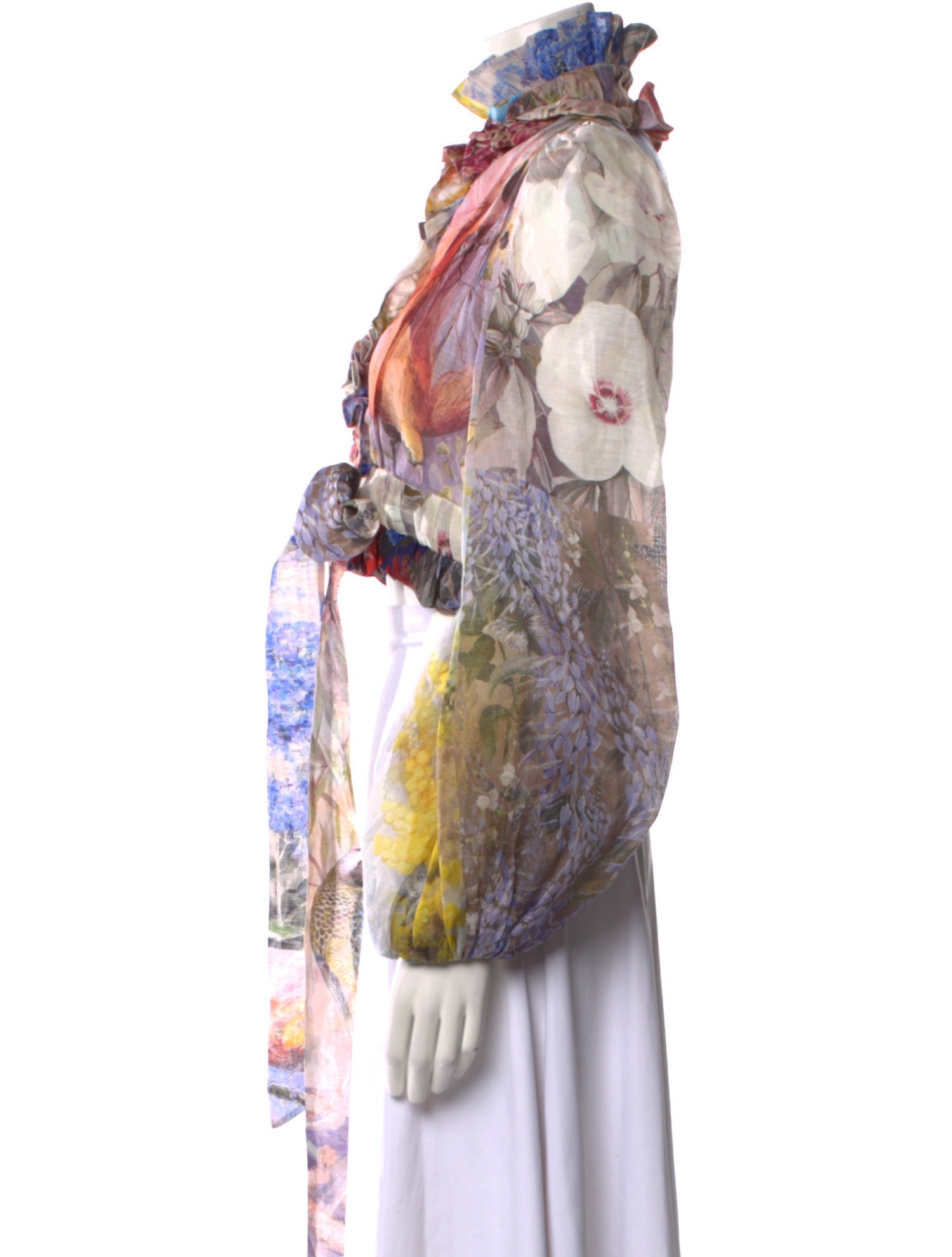 Zimmermann Linen Floral Print Crop Top