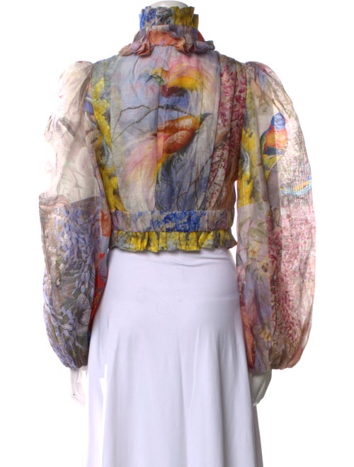 Zimmermann Linen Floral Print Crop Top