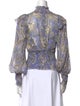 Zimmermann Paisley Print Mock Neck Blouse