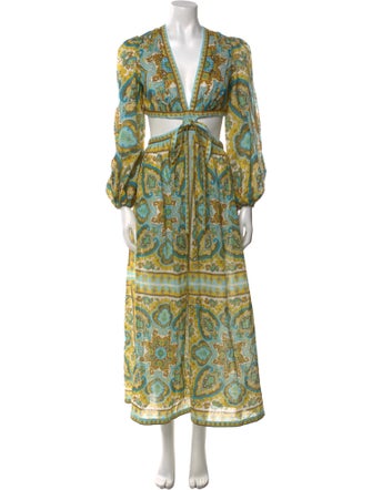 Zimmermann Paisley Print Long Dress