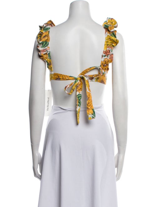 Zimmermann Linen Floral Print Crop Top