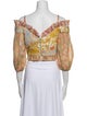 Zimmermann Printed V-Neck Crop Top