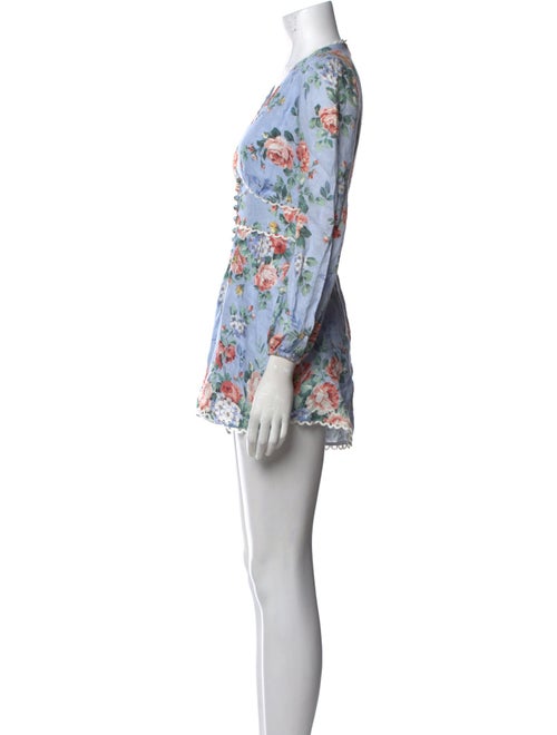 Zimmermann Linen Floral Print Romper
