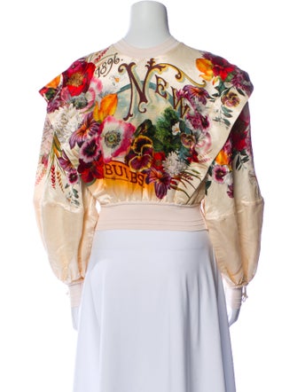 Zimmermann Linen Floral Print Sweatshirt