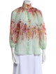 Zimmermann Floral Print Mock Neck Blouse