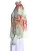 Zimmermann Floral Print Mock Neck Blouse