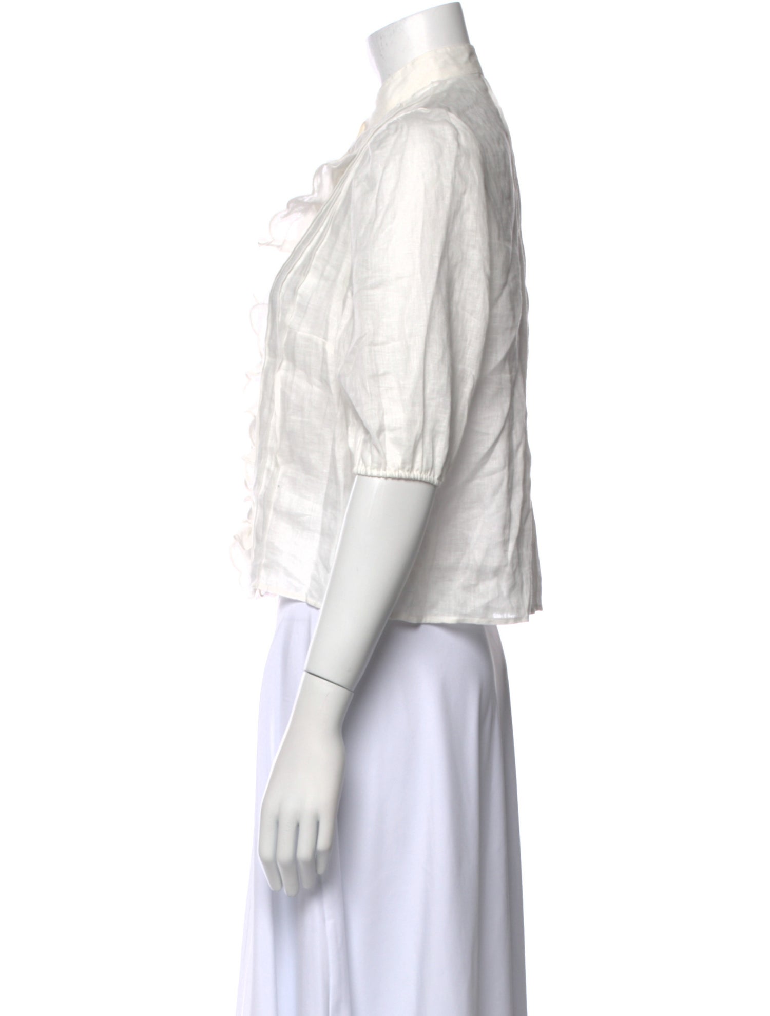 Zimmermann Linen Mock Neck Crop Top