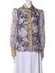 Zimmermann Linen Floral Print Button-Up Top