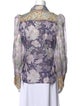 Zimmermann Linen Floral Print Button-Up Top