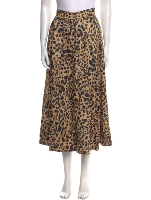 Zimmermann Animal Print Midi Length Skirt