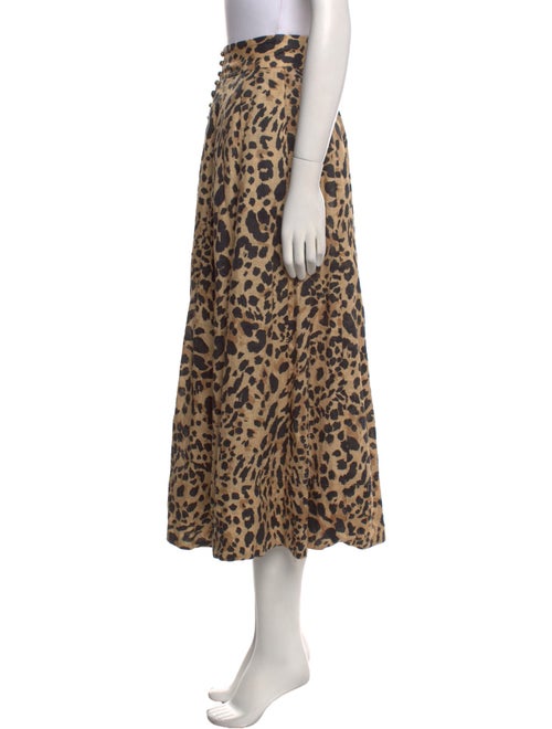 Zimmermann Animal Print Midi Length Skirt