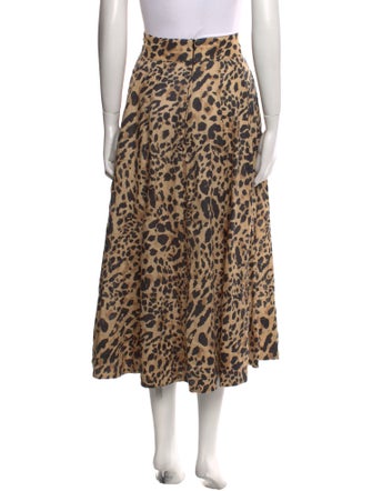 Zimmermann Animal Print Midi Length Skirt