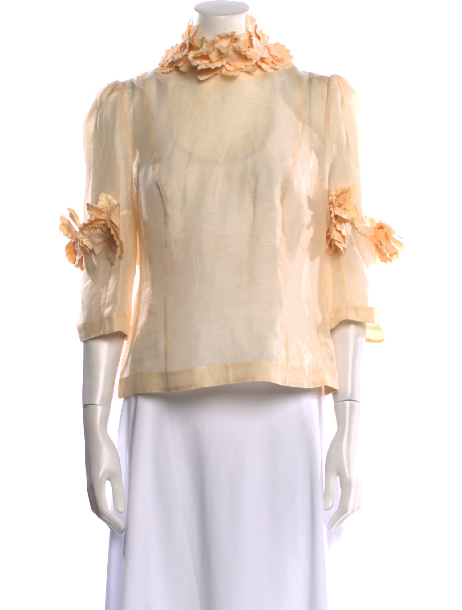 Zimmermann Linen Mock Neck Blouse