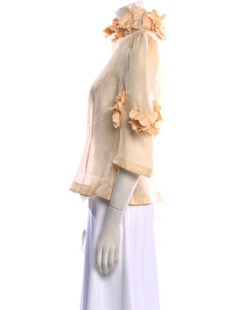 Zimmermann Linen Mock Neck Blouse