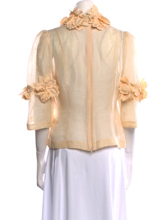 Zimmermann Linen Mock Neck Blouse