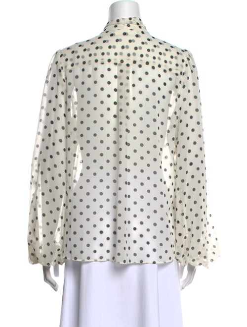 Zimmermann Polka Dot Print Mock Neck Button-Up Top
