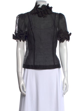 Zimmermann Linen Mock Neck Blouse