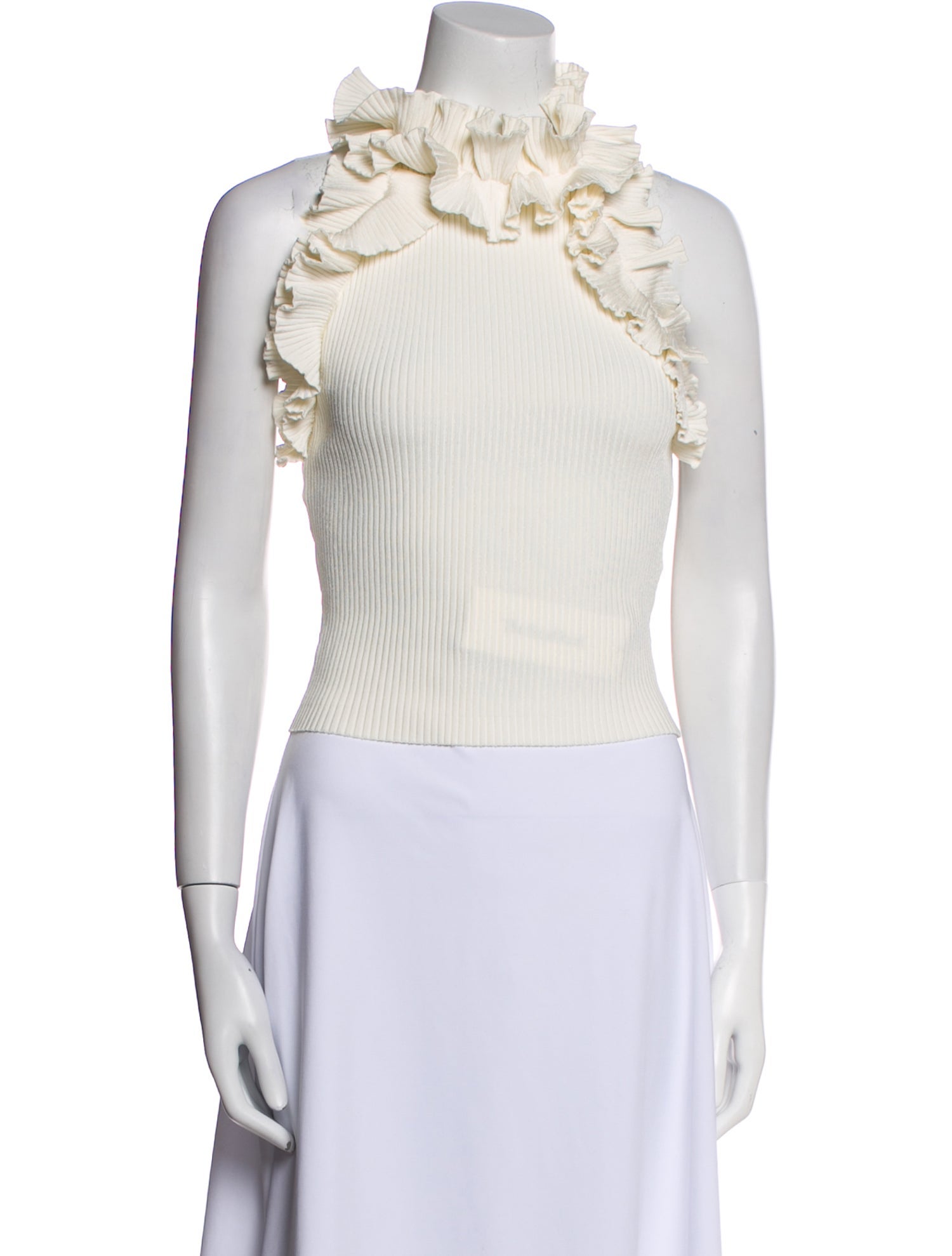 Zimmermann Mock Neck Sleeveless Crop Top