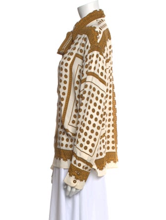 Zimmermann Printed Long Sleeve Button-Up Top