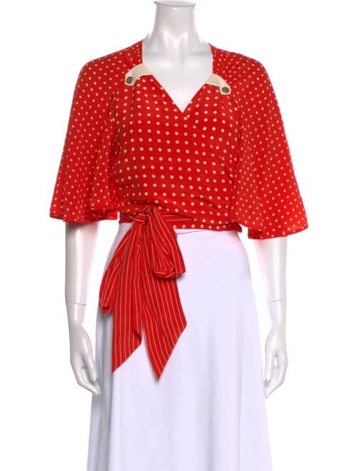 Zimmermann Silk Polka Dot Print Crop Top