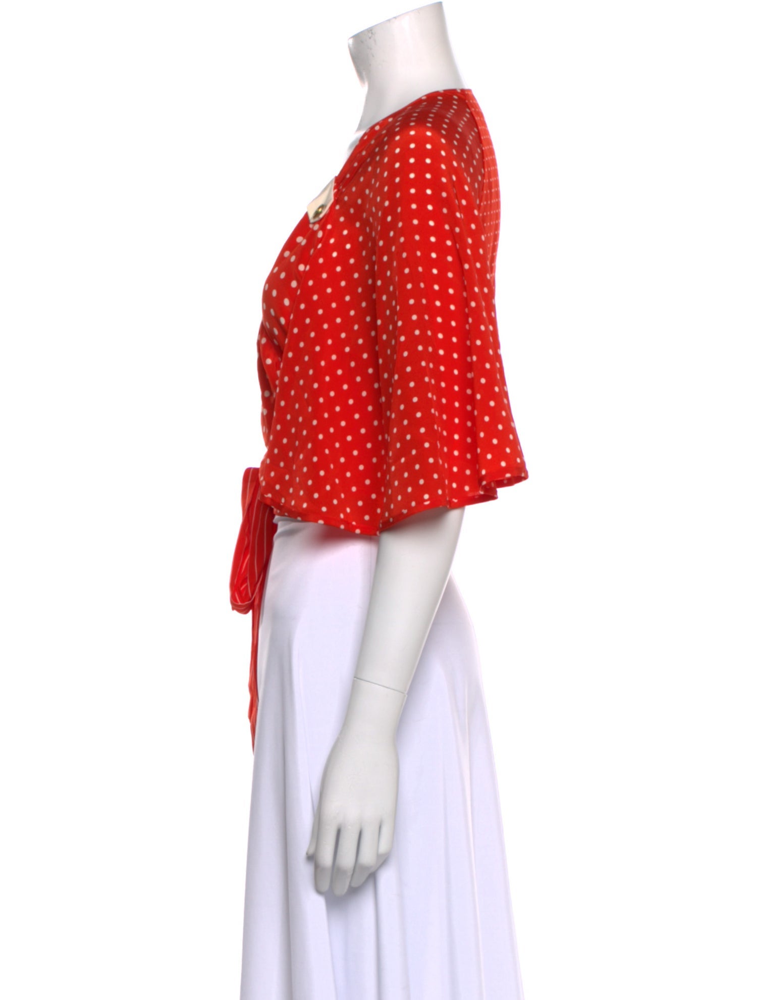 Zimmermann Silk Polka Dot Print Crop Top