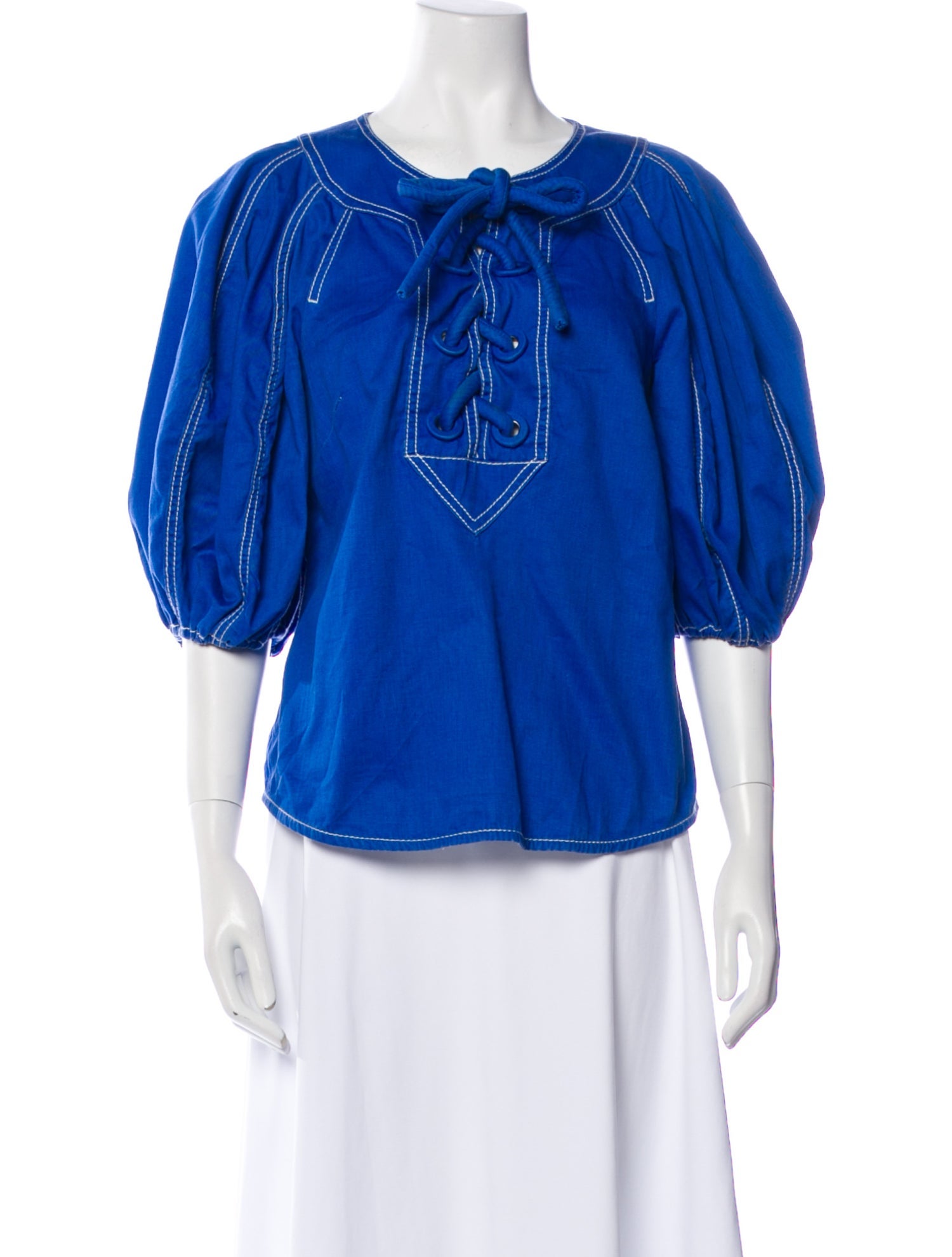 Zimmermann Crew Neck Three-Quarter Sleeve Blouse