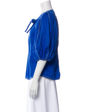 Zimmermann Crew Neck Three-Quarter Sleeve Blouse