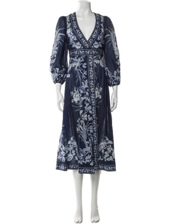 Zimmermann Floral Print Midi Length Dress