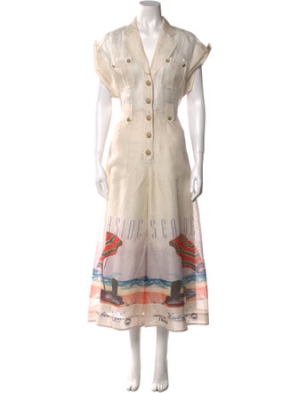 Zimmermann Linen Printed Jumpsuit