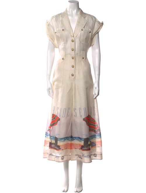 Zimmermann Linen Printed Jumpsuit