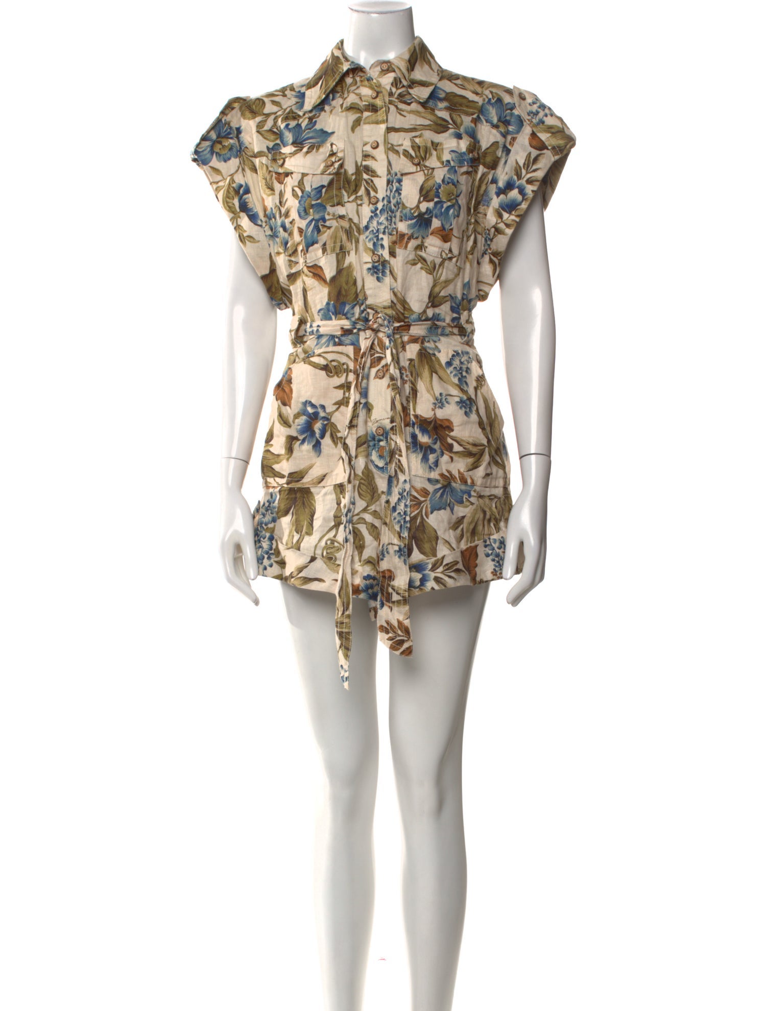 Zimmermann Linen Floral Print Romper