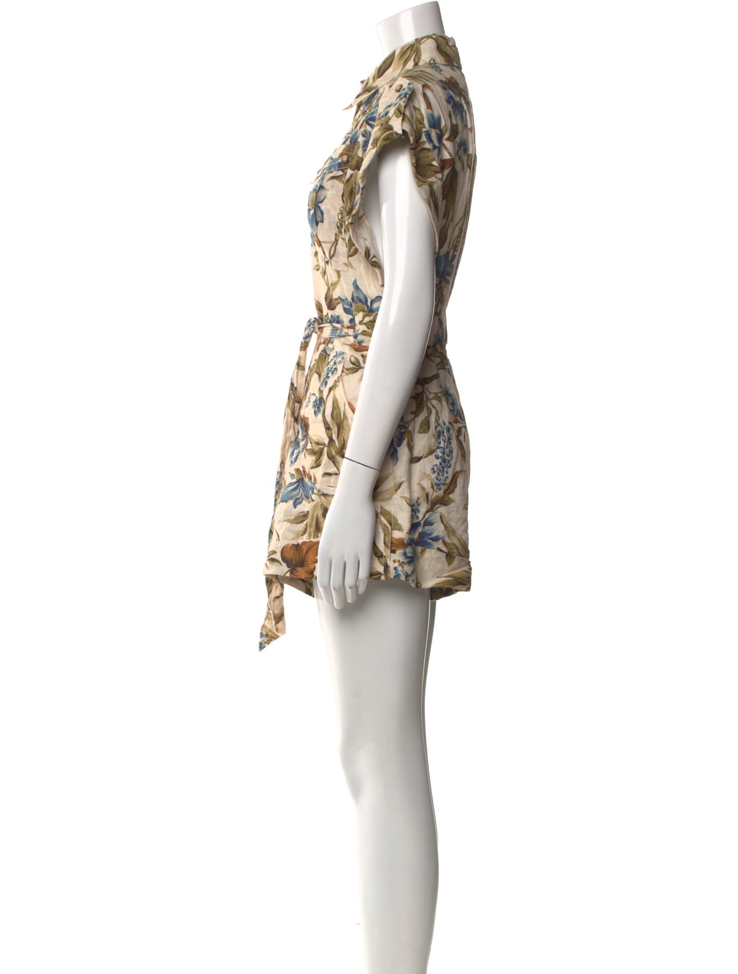 Zimmermann Linen Floral Print Romper