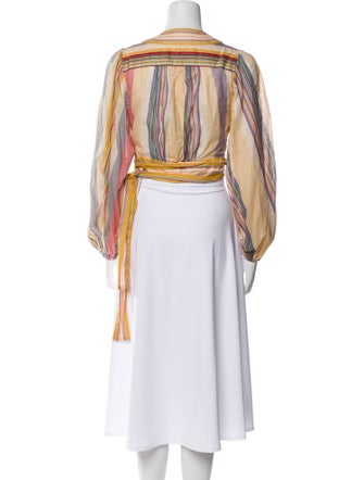 Zimmermann Striped V-Neck Crop Top