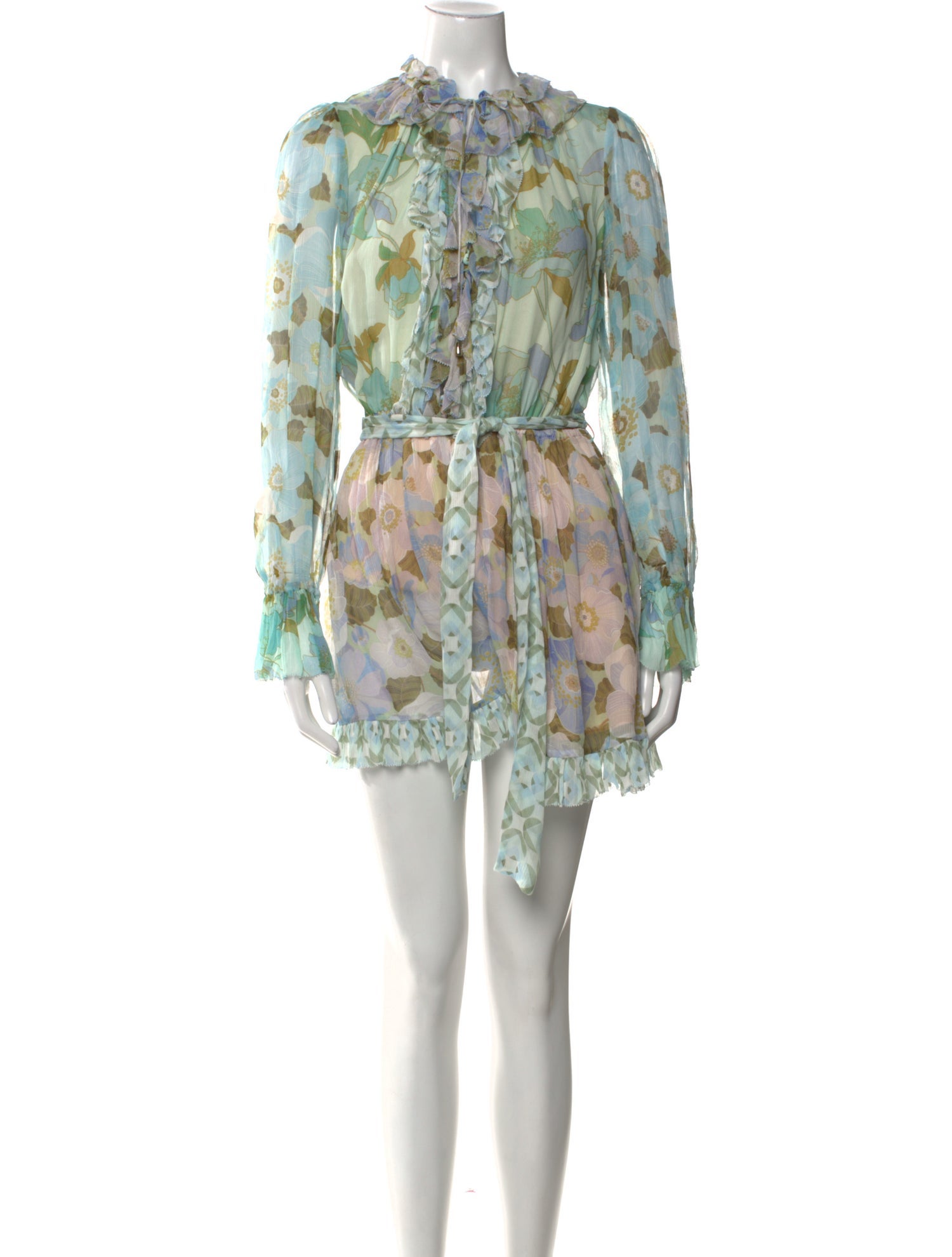 Zimmermann Floral Print Crew Neck Romper