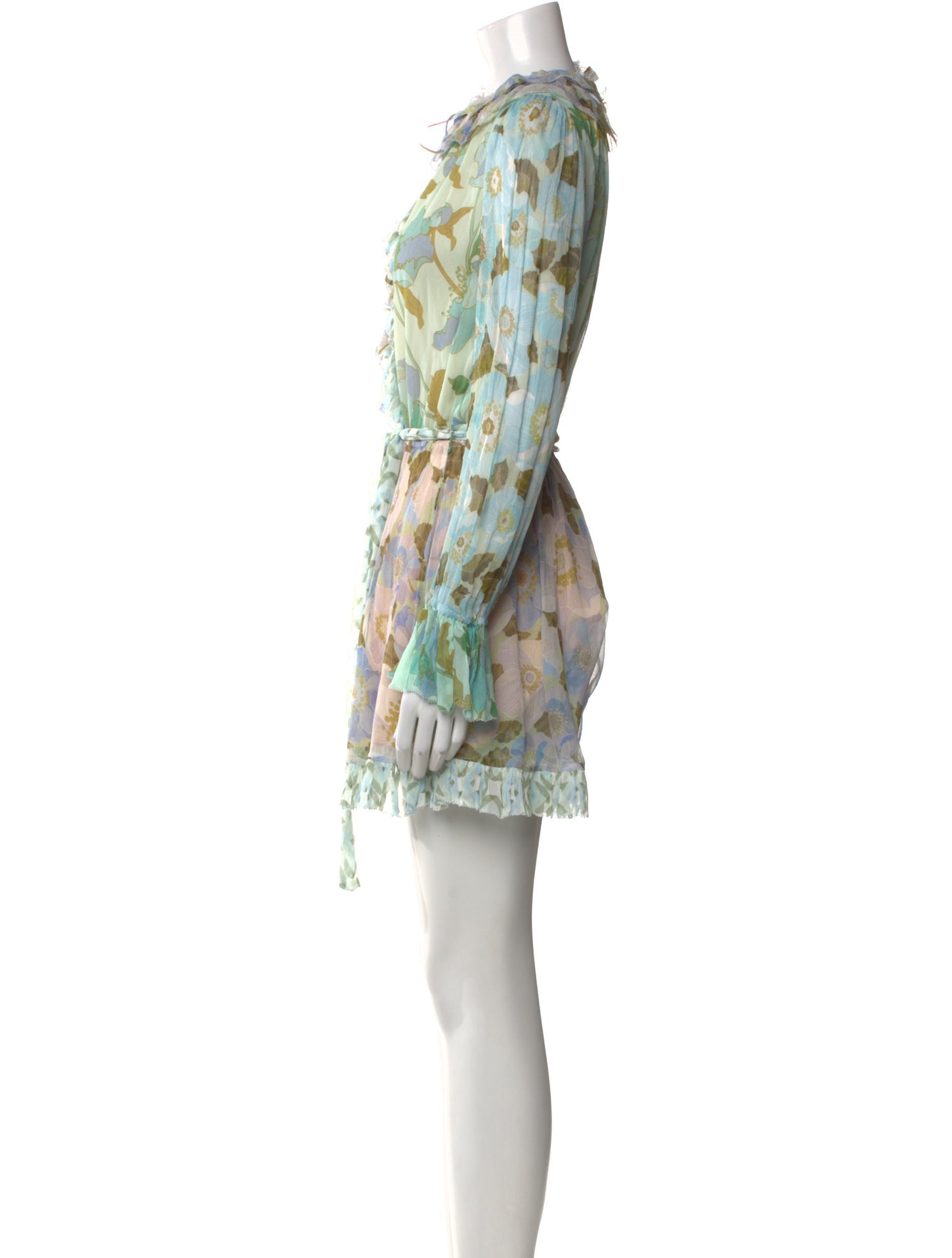 Zimmermann Floral Print Crew Neck Romper