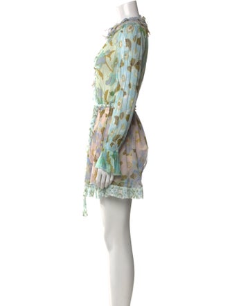 Zimmermann Floral Print Crew Neck Romper