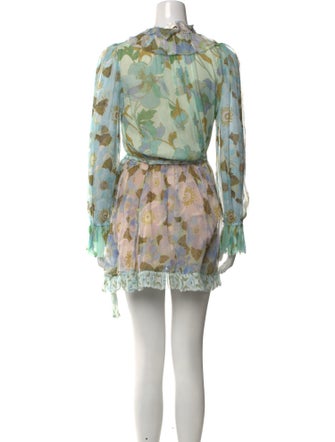 Zimmermann Floral Print Crew Neck Romper