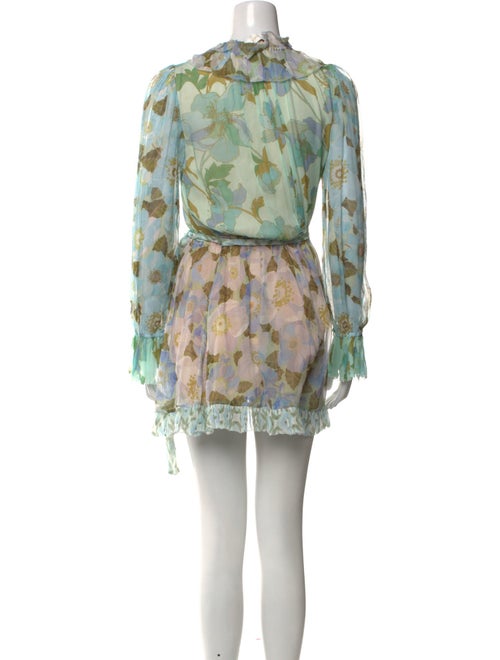 Zimmermann Floral Print Crew Neck Romper