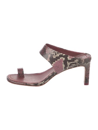 Zimmermann Snakeskin Animal Print Slides