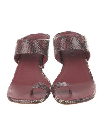 Zimmermann Snakeskin Animal Print Slides