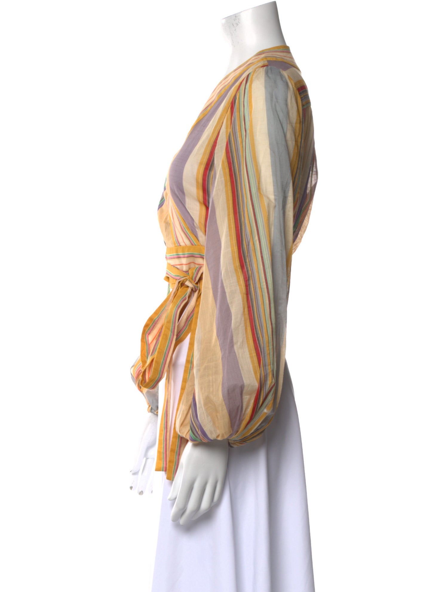 Zimmermann Striped V-Neck Crop Top