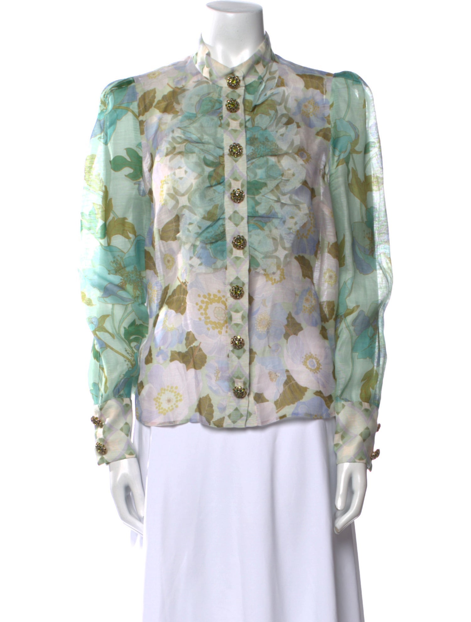 Zimmermann Linen Floral Print Blouse