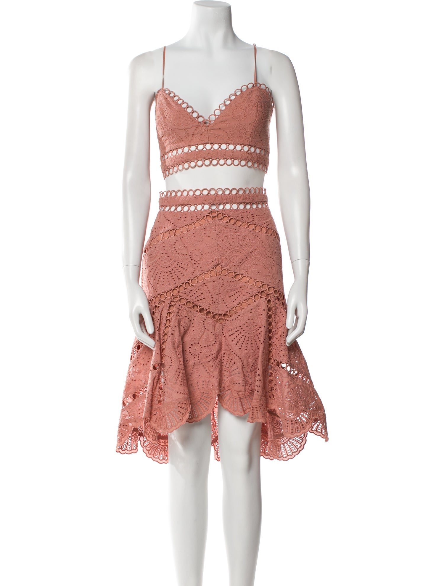 Zimmermann Lace Pattern Cutout Accent Skirt Set