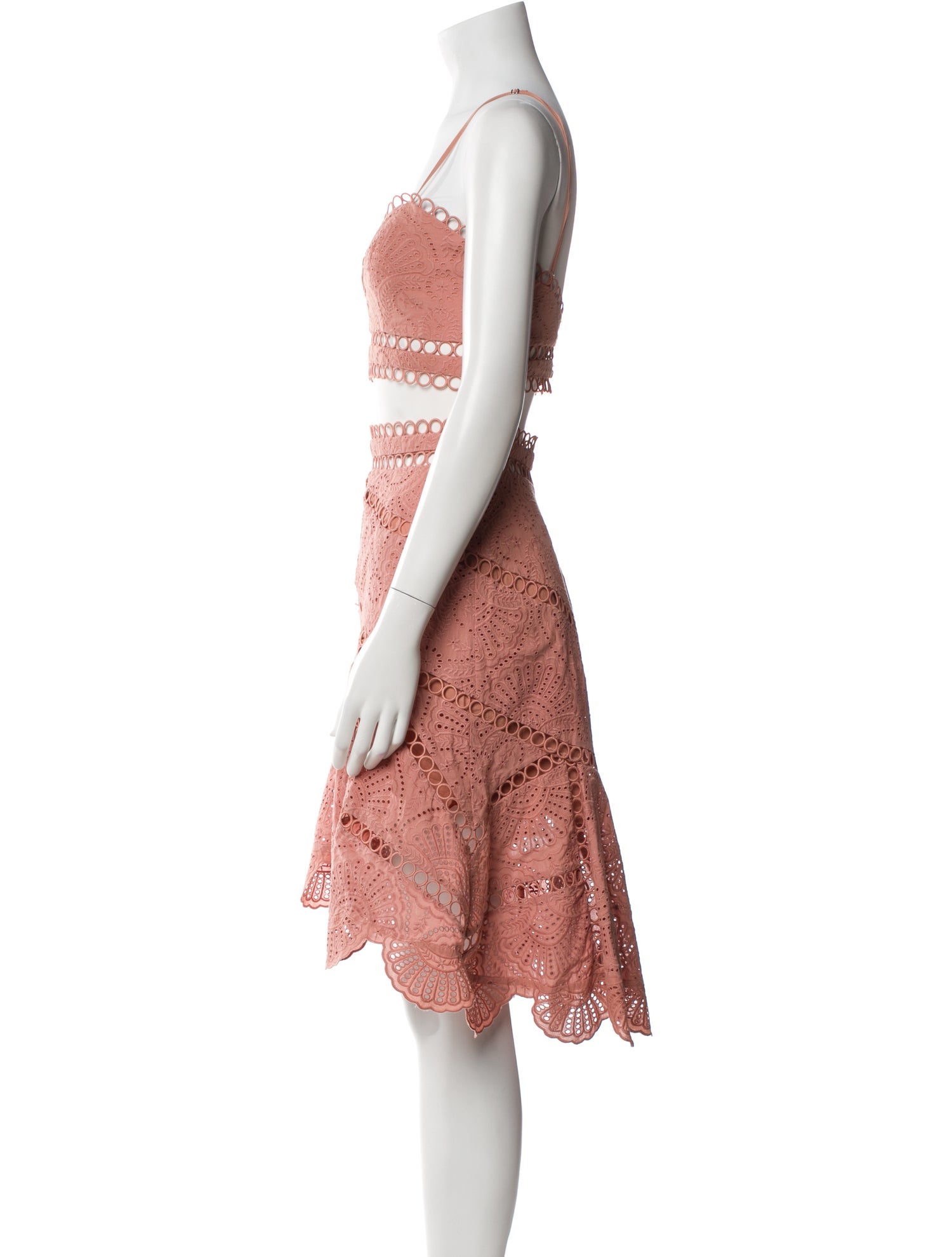 Zimmermann Lace Pattern Cutout Accent Skirt Set