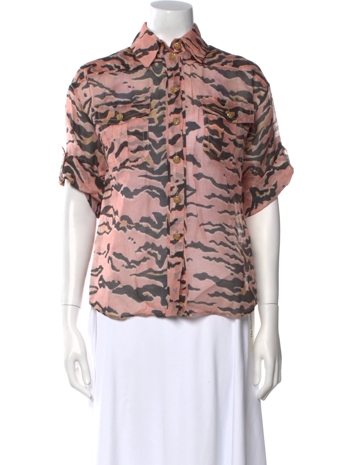 Zimmermann Linen Printed Button-Up Top
