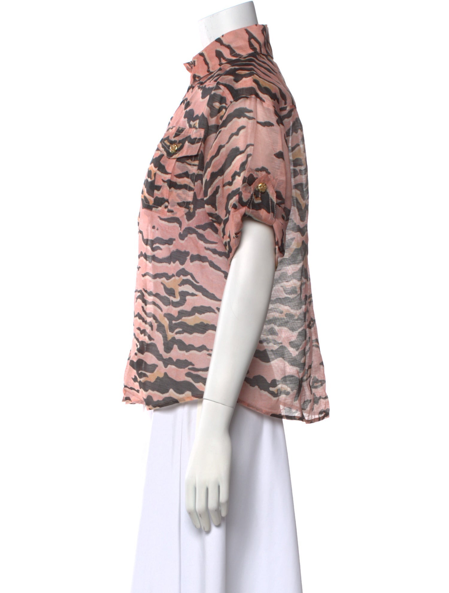 Zimmermann Linen Printed Button-Up Top